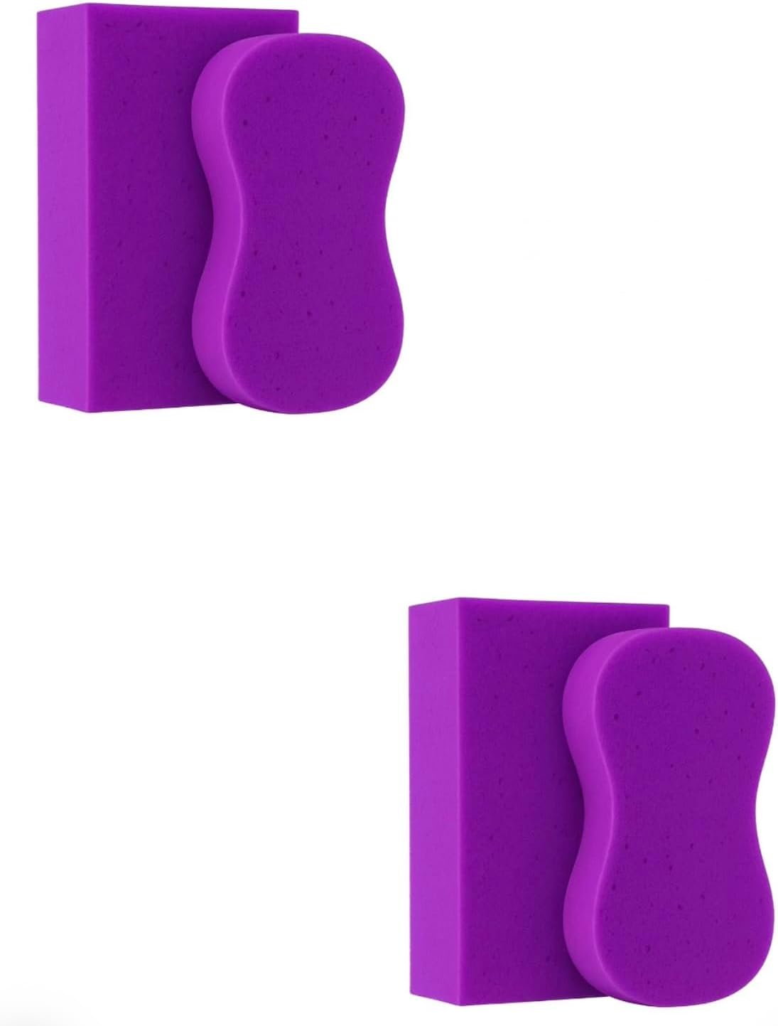 Multi-Purpose Sponges for Cleaning - Purple 4 Pack, Large Sponges for Car Washing, Tile & Grout, All Purpose Cleaning