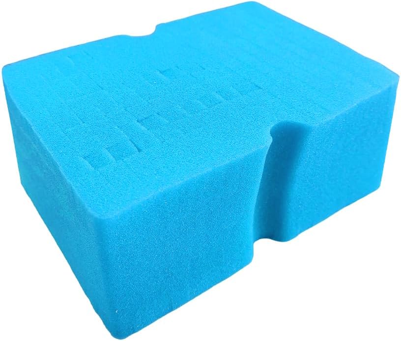 Car Wash Sponge, Large Scratch-Free Cross Cut Sponge for Soap and Rinseless Washing, Durable Ultra Soft Foam Grid Extra Absorbent Car Cleaning Sponge Pad, Car Accessories (Sky Blue)