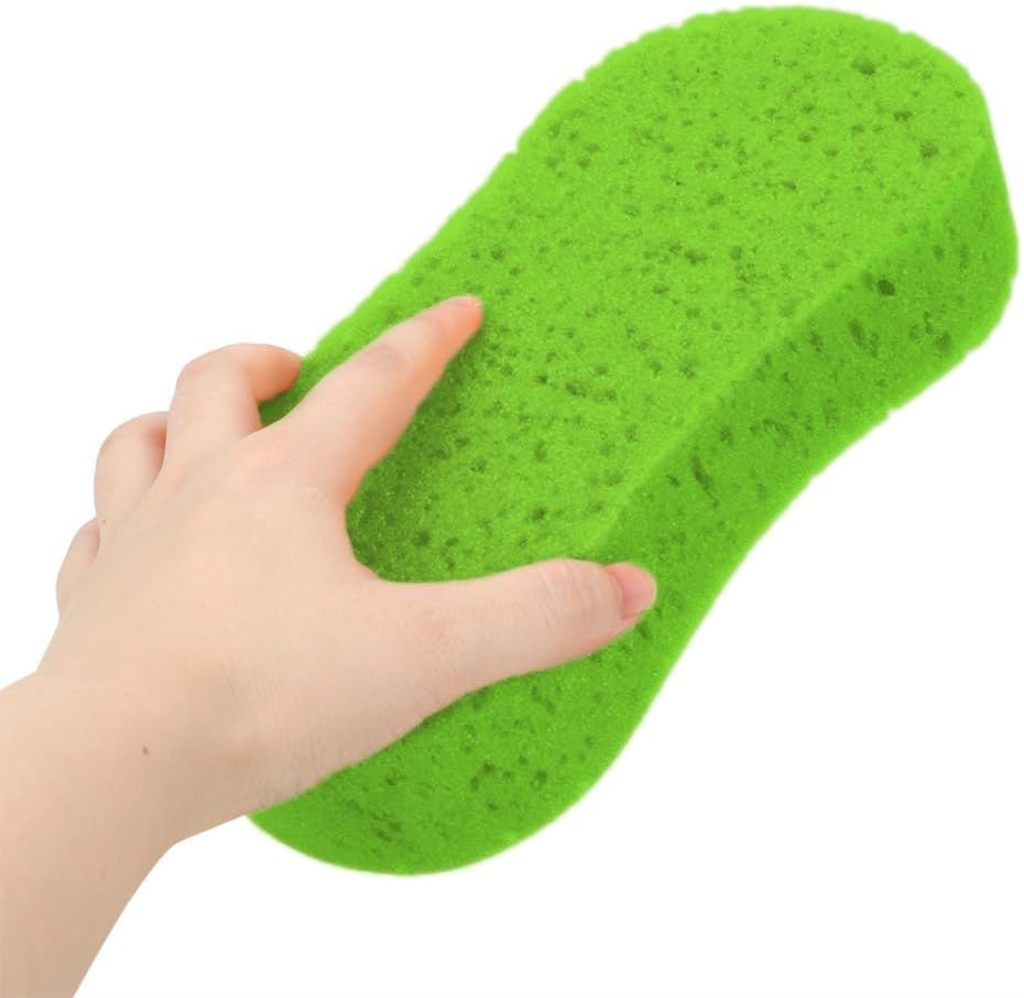 Large Soft Touch Coral Sponges, 5pack，Non-Scratch, High Foam, for Ultimate Washing Car, Bike, Boat or Household Cleaning Needs (Green)