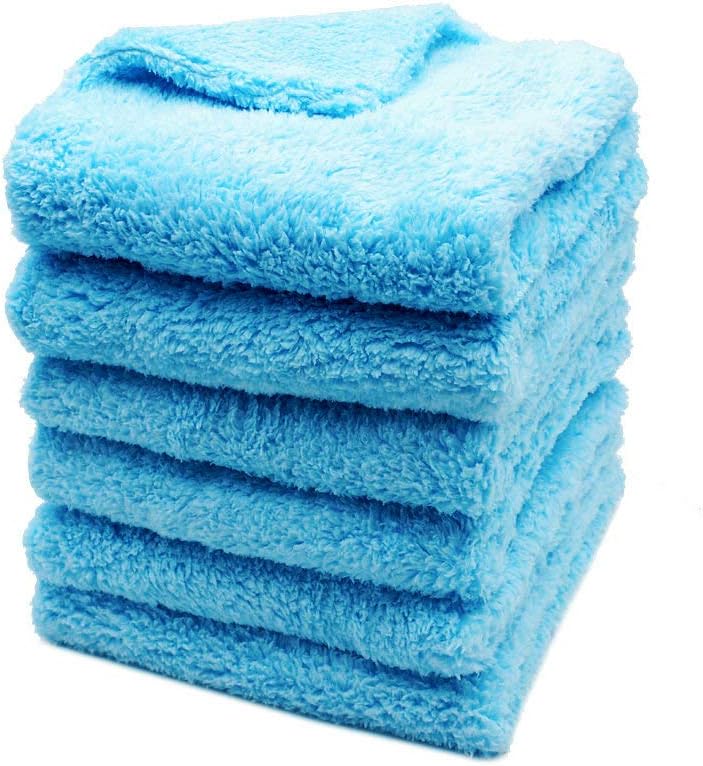 6Pack Car Microfiber Towel for Auto Thick Buffing Microfiber Cleaning Cloth 16"x16" Plush Polishing Drying Towels 450gsm Detailing Cloths