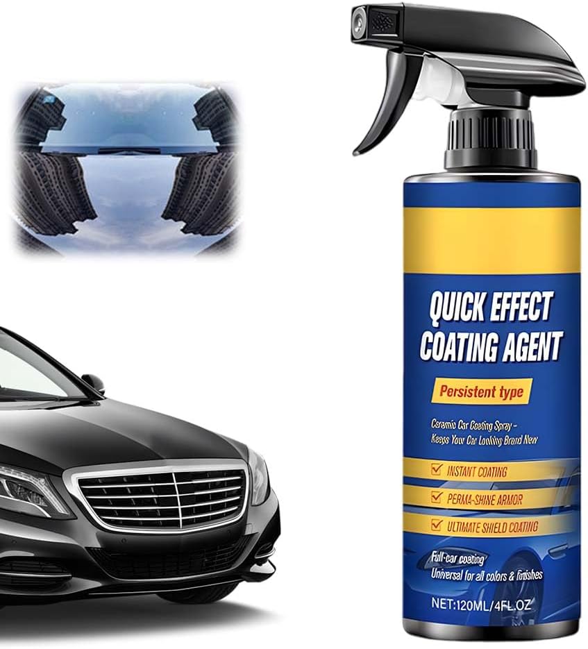 Advanced Car Quick-Acting Coating Agent Spray, Quick Effect Coating Agent Spray for Shine & Protection, Car Wax Oil Film Emulsion Glass Cleaner for Vehicles (1 Set)