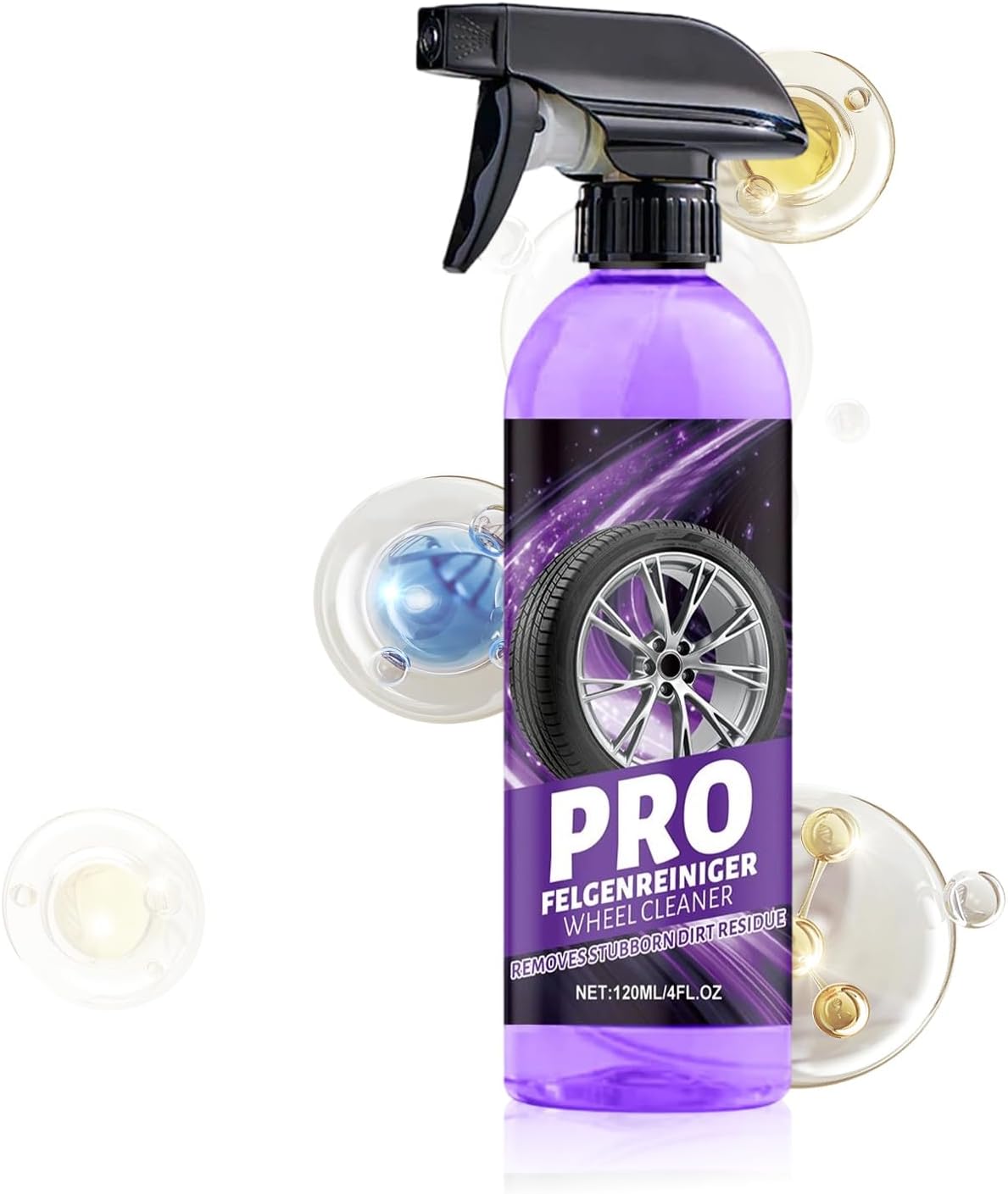 Tire Rim Cleaner | 120ml Heavy-Duty Foaming Coating,Rim Cleaner Spray | for Car Interior Exterior Detailing Brake Engine Hub