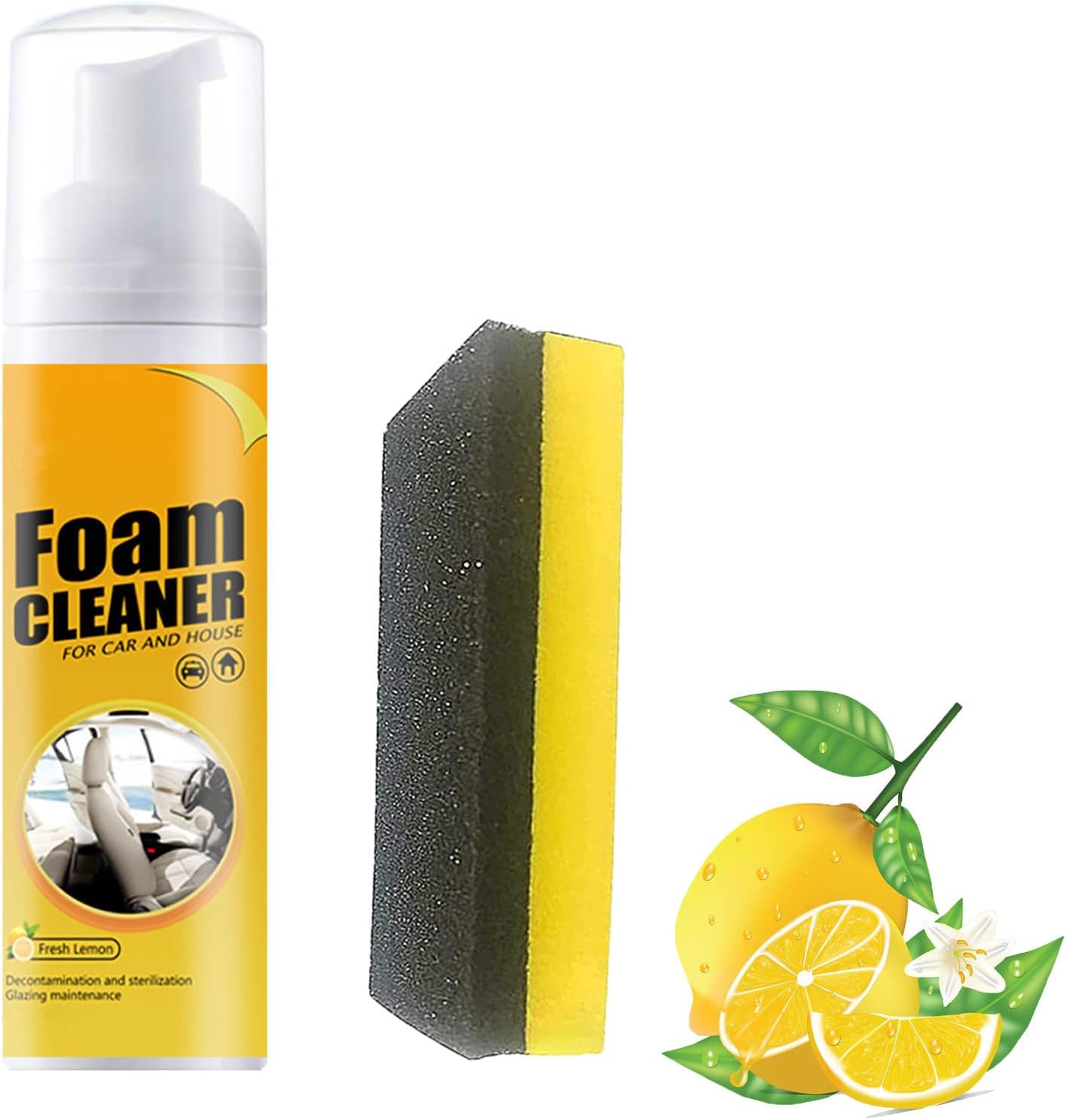 Multifunctional Car Foam Cleaner, Powerful Stain Removal Kit, Car Interior Ceiling Leather Seat Cleaner Foam for Cars and House (30ml-1pcs)