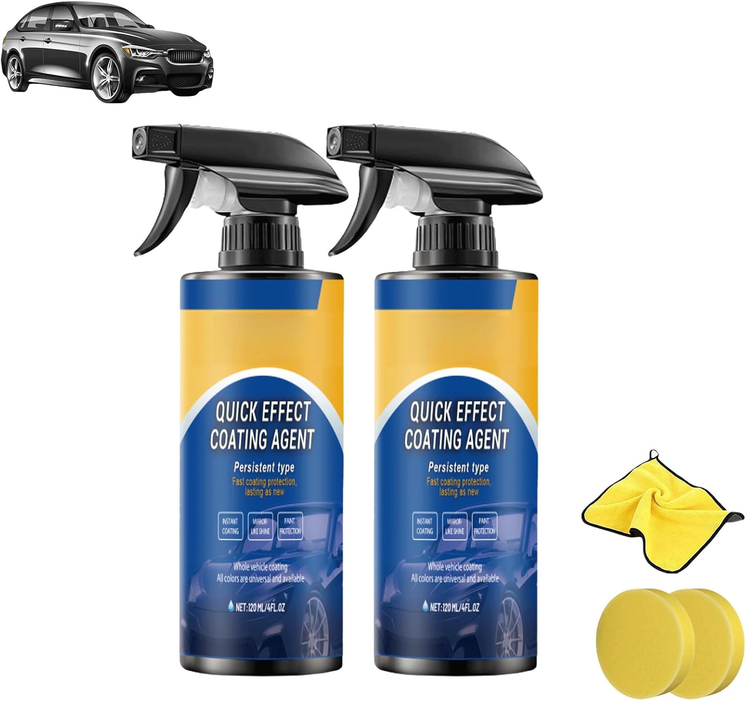 Coating Spray From Germany,3 In 1 Quick Effect Coating Agent For Car,Car Coating Spray For Shine & Protection (2pcs)