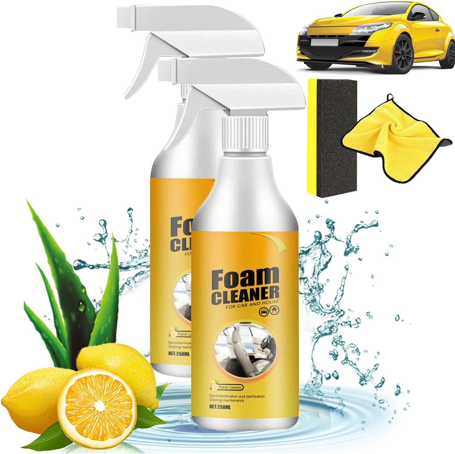 Multipurpose Foam Cleaner, 2026 new foam cleaner, magic rinse-free cleaning spray, multi-functional cleaning agent for car and home, efficient stain removal