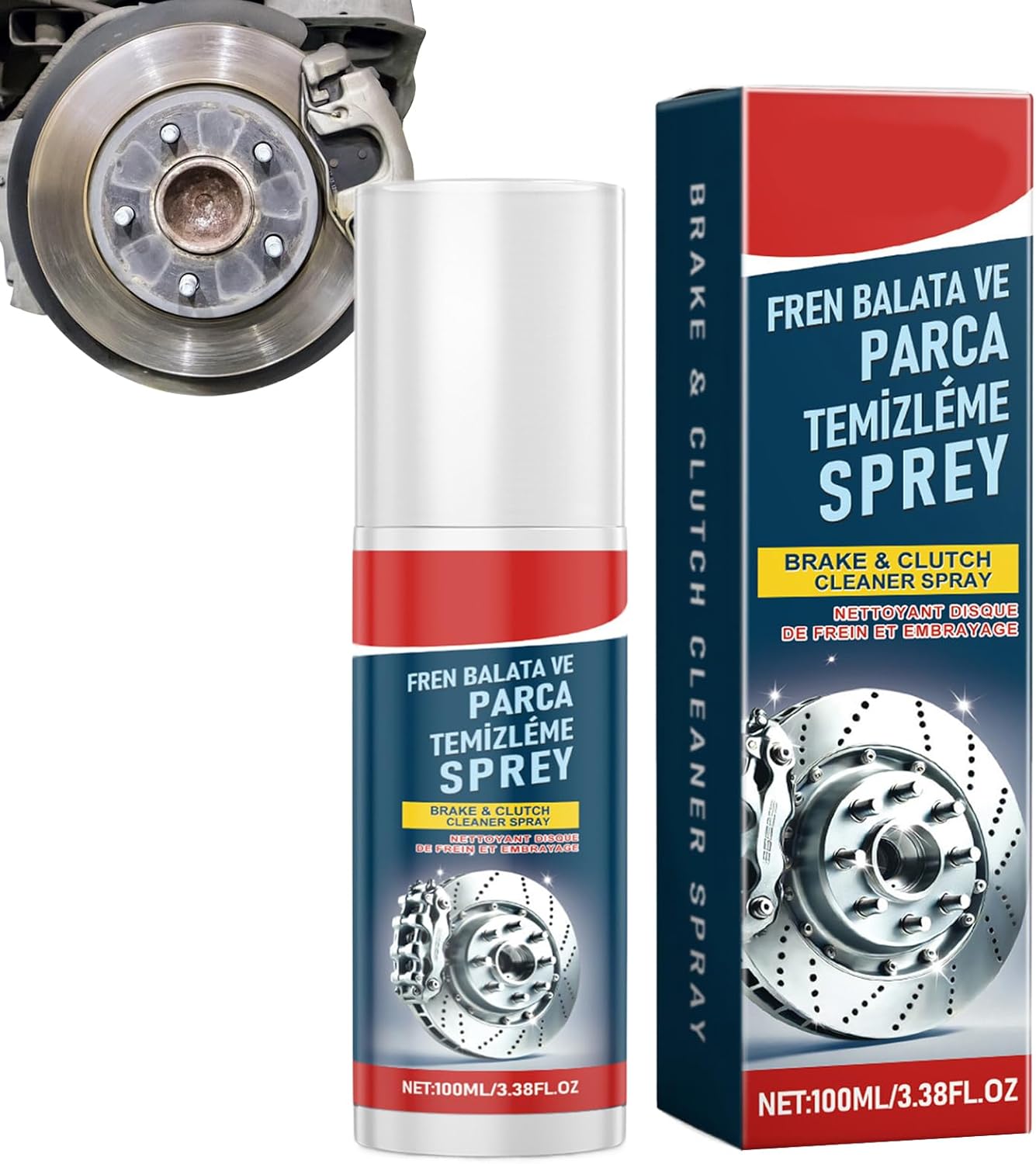 Brake Dust Cleaner - 100ml Car Iron Remover, Brakes Dust Remover | Mild and Non Irritating Lasting Cleaning Spray for Automotive Oil Removal Wheel Rim Disc Hub Brake Detailing