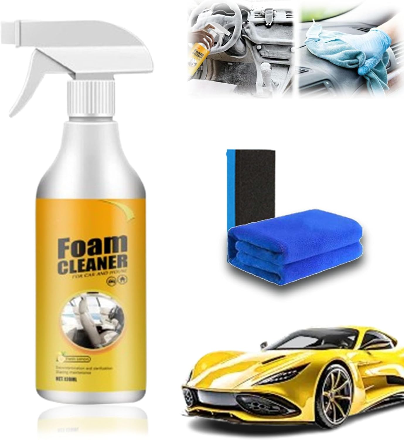 Magic Foam Cleaner, Multi-functional Cleaning Agent, Foam Cleaner for Car Interior Foam Refinisher Cleaner, 120m (1, 1pcs)