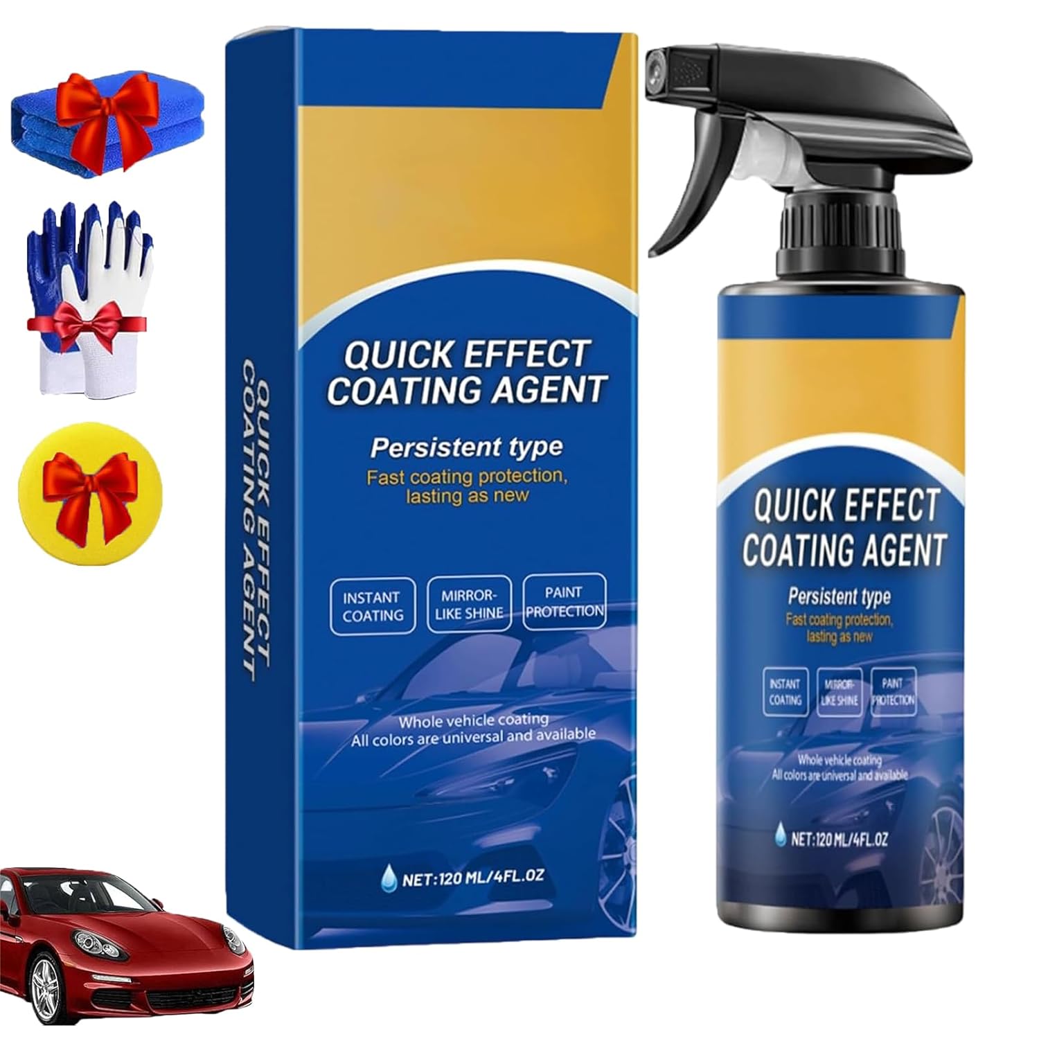 New Upgraded Car Coating Spray for Shine & Protection, Advanced Quick Effect Coating Agent Spray, 3 in 1 Automotive Ceramic High Gloss Restorer-Long Lasting Protection Waterless Wash Polish (1Pc)