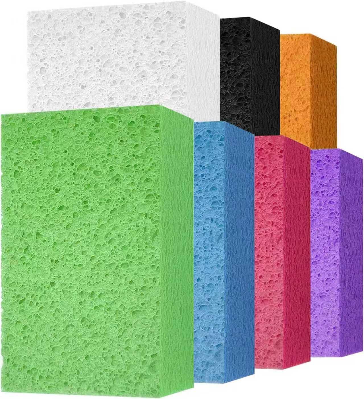 Cleaning and Washing Sponges,7 Pack Extra Thick Heavy Duty Sponge Multi-Purpose for Kitchen Bathroom Bike Boat Car, Large Size Sponges 4" X 6" X 2" (Mixed Color)