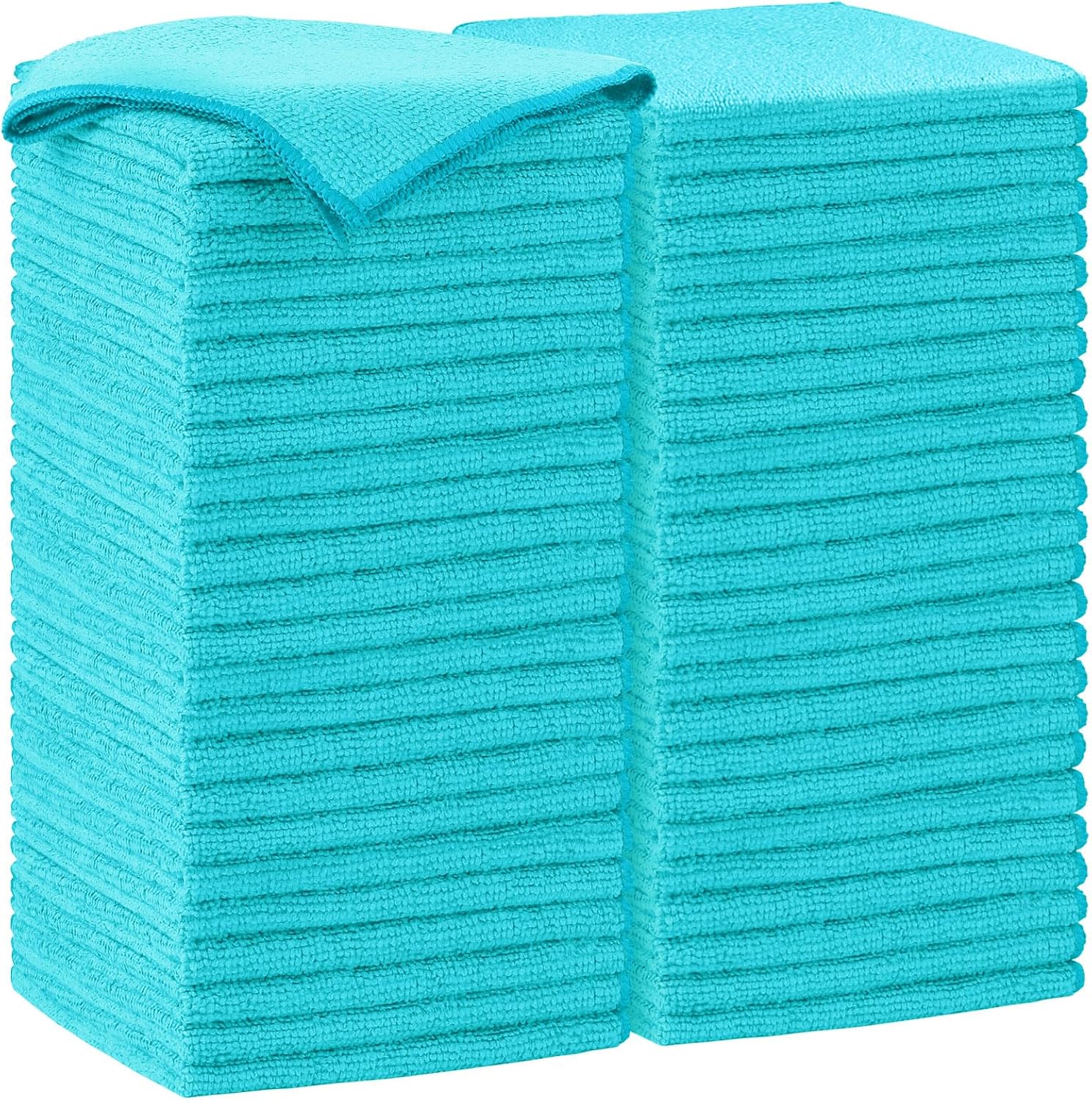 Microfiber Cleaning Cloth-50PK, Soft Microfiber Towels for Cars, Absorbent Cleaning Rags, Lint-Free Streak-Free Wash Cloths for House, Kitchen, Window(12in.x12in), Blue