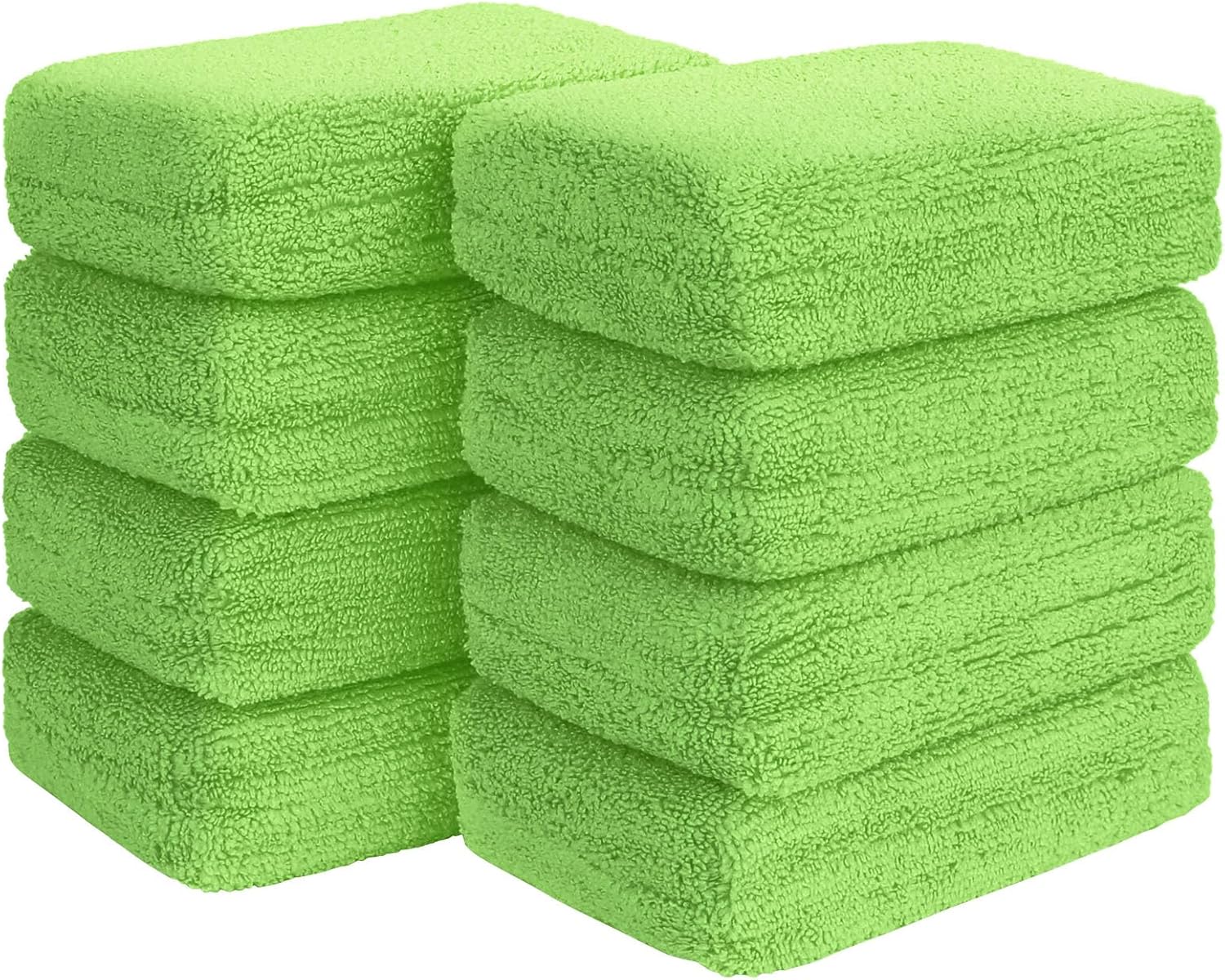 Microfiber Applicator Pads, Scratch-Free Car Wash Sponge for Cleaning, Premium Wax Foam Applicator Pads for Car Detailing, 5”x3”, 8 Pack, Green