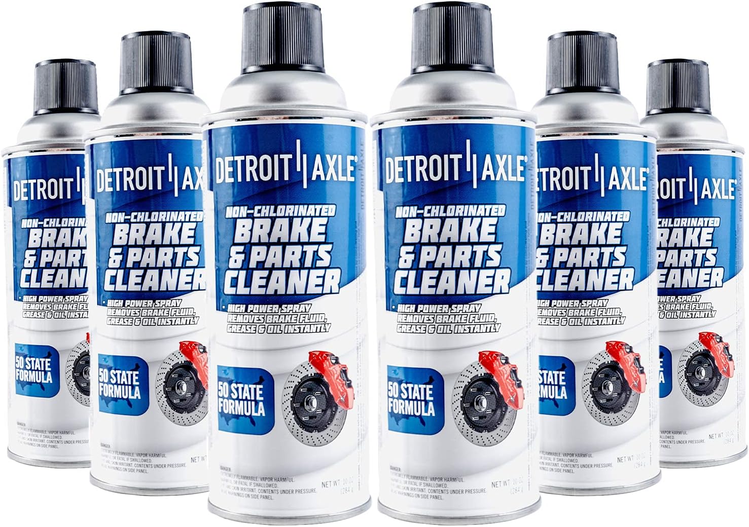Detroit Axle - Non Chlorinated Brake Parts Cleaner Bottle 10oz High Power Spray - 6pc Set